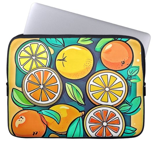 Citrus Fruit Art Design Laptopschutzhülle (Vorderseite)