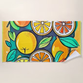 Citrus Fruit Art Design Strandtuch (Vorderseite)
