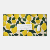 Citrus Fruit Art Summer Lemons Pattern Cheerful Schreibtischunterlage (Tastatur & Maus)