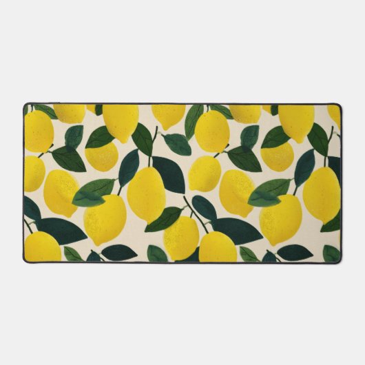 Citrus Fruit Art Summer Lemons Pattern Cheerful Schreibtischunterlage (Vorderseite)