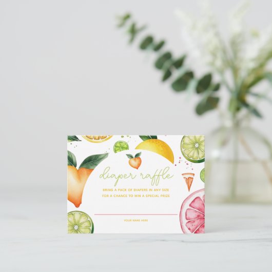 Citrus Fruit Baby Duwer Windelwanne Begleitkarte (Stehend Vorderseite)