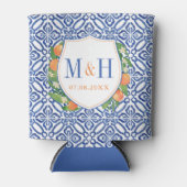 Citrus Fruit Blue Tiles Brautparty Party Dosenkühler (Vorderseite)