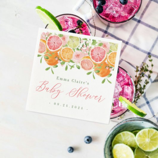 Citrus Fruit & Blume Babydusche Serviette