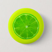 Citrus Fruit, Bright Green Slice of Lime Button (Vorderseite)