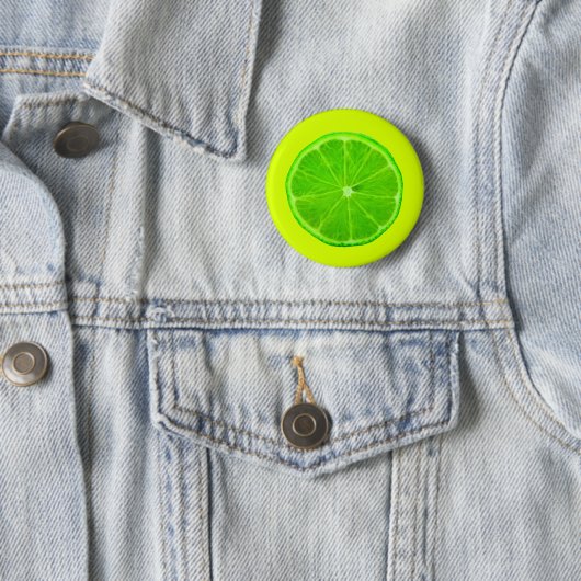 Citrus Fruit, Bright Green Slice of Lime Button (Beispiel)