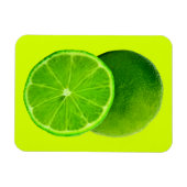 Citrus Fruit, Bright Green Slice of Lime Magnet (Horizontal)