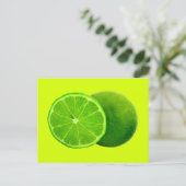 Citrus Fruit, Bright Green Slice of Lime Postkarte (Stehend Vorderseite)