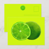 Citrus Fruit, Bright Green Slice of Lime Postkarte (Vorne/Hinten)