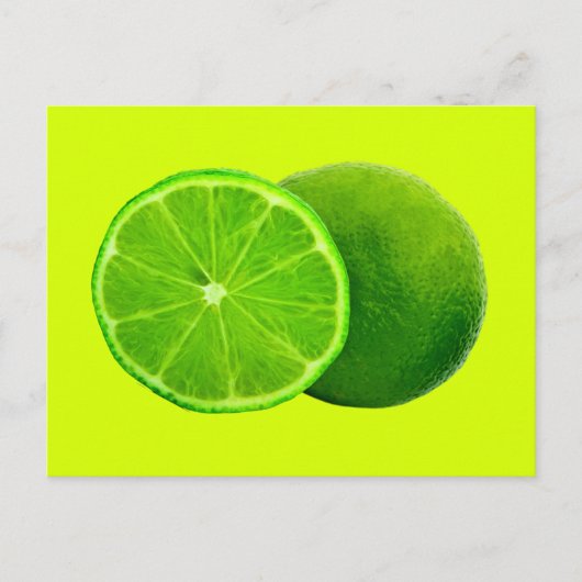Citrus Fruit, Bright Green Slice of Lime Postkarte (Vorderseite)