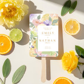 Citrus Fruit & Florals Wedding Watercolor Programm Fächer