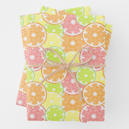 Citrus Fruit Geschenkpapier Set