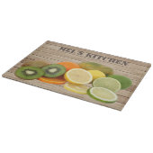 Citrus Fruit Graphic on Wood effect background Schneidebrett (Ecke)