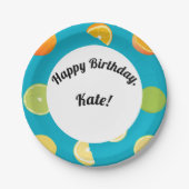 Citrus Fruit Happy Birthday Pappteller (Vorderseite)