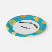 Citrus Fruit Happy Birthday Pappteller (Schrägansicht)