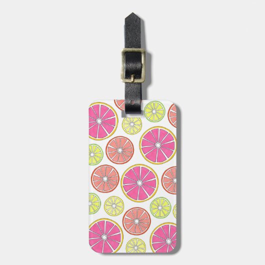 Citrus Fruit Lemon Limon Orange Grapefruit Print Gepäckanhänger (Vorderseite vertikal)