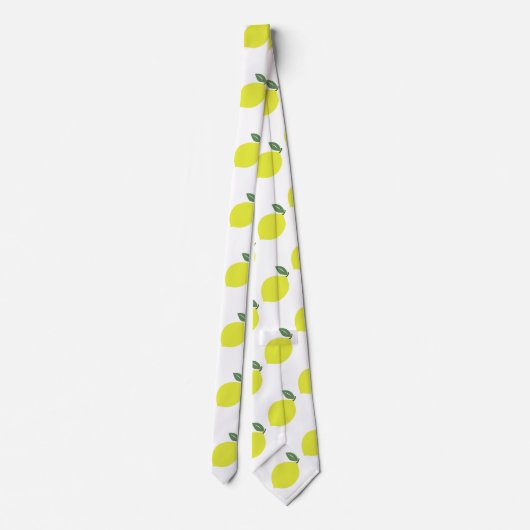 Citrus Fruit Lemon Pattern Neck Tie Krawatte (Rückseite)