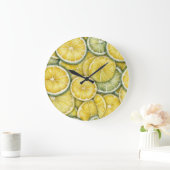 Citrus Fruit Lemon Wall Clock Große Wanduhr (Zuhause)