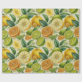 Citrus Fruit Medley Summer Gift Wrap Geschenkpapier (Flach)