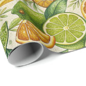 Citrus Fruit Medley Summer Gift Wrap Geschenkpapier (Rolleneckpunkt)