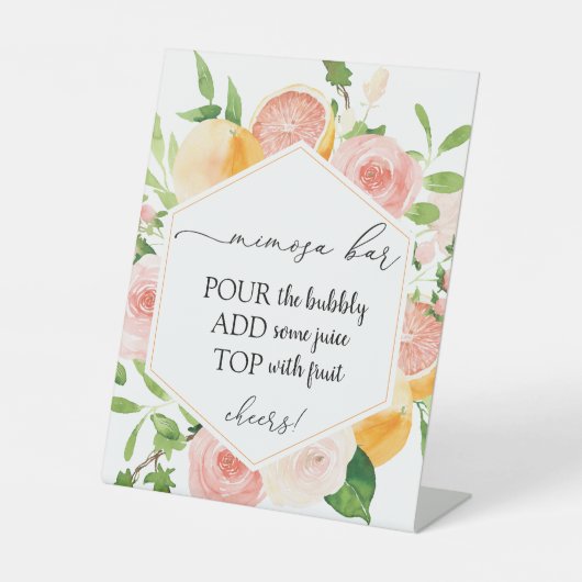 Citrus Fruit Mimosa Bar Sign Sockelschild (Vorderseite)