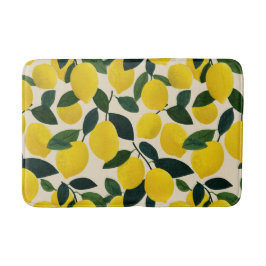 Citrus Fruit Pattern Summer Lemons Mediterranean Badematte