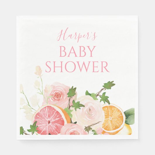 Citrus Fruit Pink Baby Dusche Serviette (Vorderseite)