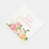 Citrus Fruit Pink Baby Dusche Serviette (Ecke)