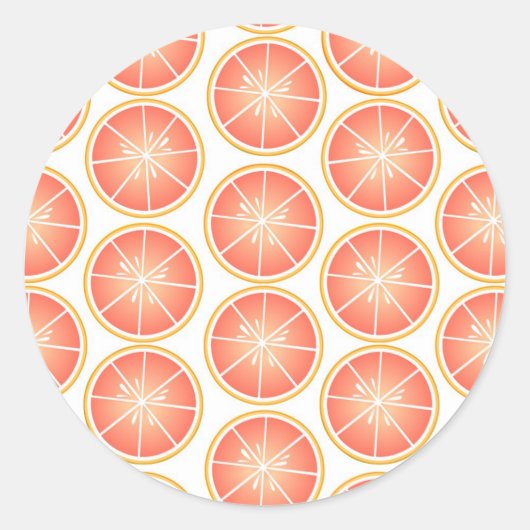 Citrus Fruit Print - Grapefruit Runder Aufkleber (Vorderseite)