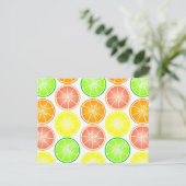 Citrus Fruit Print - Lemon Limon Orange Grapefruit Postkarte (Stehend Vorderseite)
