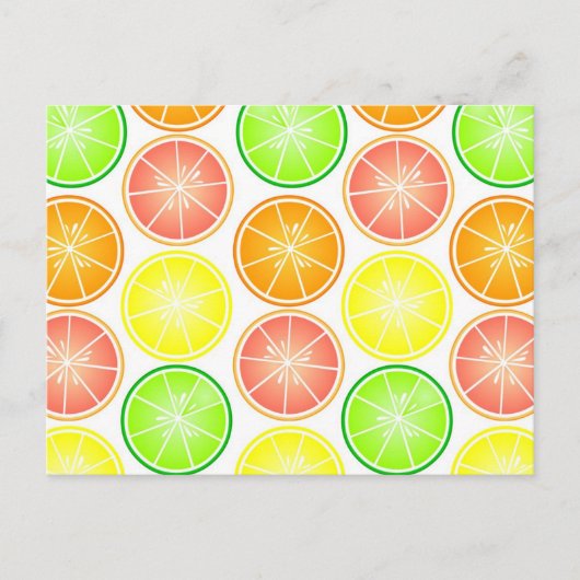 Citrus Fruit Print - Lemon Limon Orange Grapefruit Postkarte (Vorderseite)