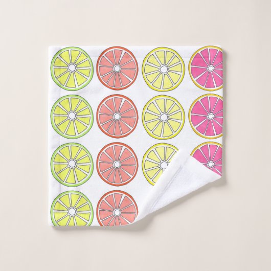 Citrus Fruit Slice Orange Lemon Limon Grapefruit Badhandtuch Set (Waschlappen)