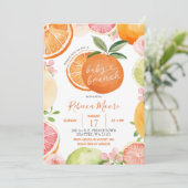 Citrus Fruit Summer Baby Brunch Einladung (Stehend Vorderseite)
