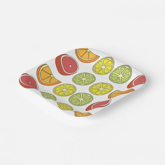 Citrus Fruit Summer Party Pappteller (Gewinkelt)