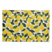 Citrus Fruit Yellow Lemons Pattern Mediterranean Kissenbezug (Rückseite)