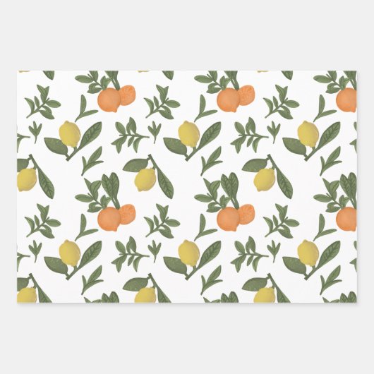 Citrus Fruit Yuzu und Orange Foliage Geschenkpapier Set (Vorderseite 2)