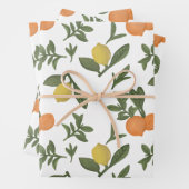 Citrus Fruit Yuzu und Orange Foliage Geschenkpapier Set (Beispiel)