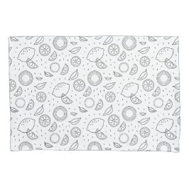 Citrus fruits Lemon Black Hand drawn Modern. Kissenbezug