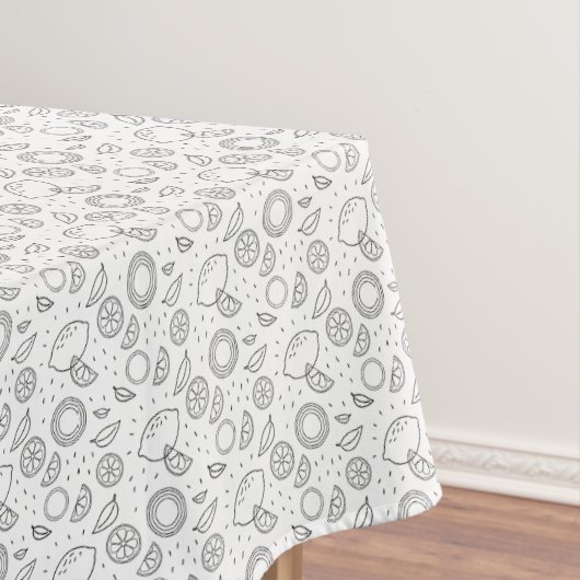 Citrus fruits Lemon Black Hand drawn Modern. Tischdecke (Beispiel)