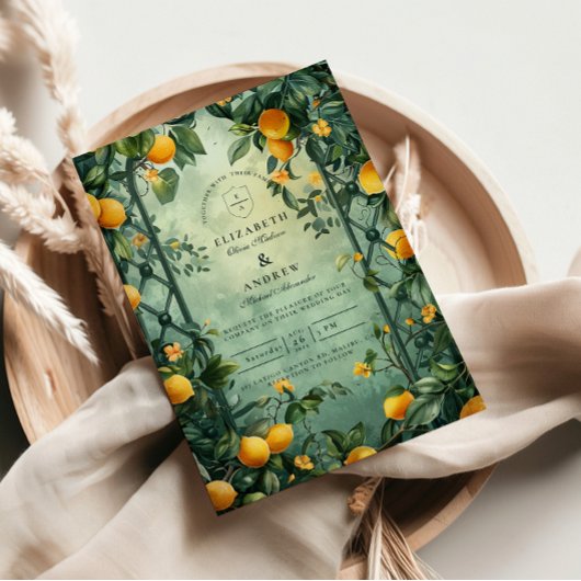 Citrus Garden Botanical Wedding Einladung