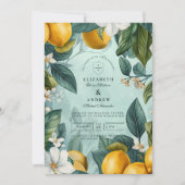 Citrus Garden Botanical Wedding Einladung (Vorderseite)