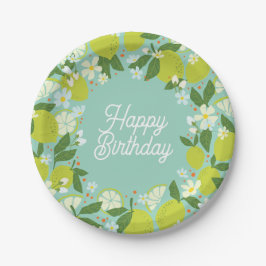 Citrus Garden Paper Plate - Minze Green Pappteller