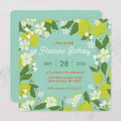 Citrus Garden Party Einladung - Minzgrün Design (Vorne/Hinten)