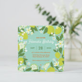 Citrus Garden Party Einladung - Minzgrün Design (Stehend Vorderseite)