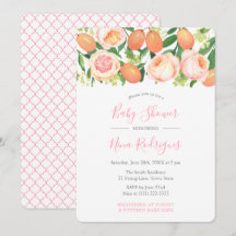 Citrus Garden Rose Quatrefolie Girl Baby Dusche