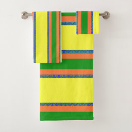 Citrus Gelber Streifen 3 Stück Badetuch Set