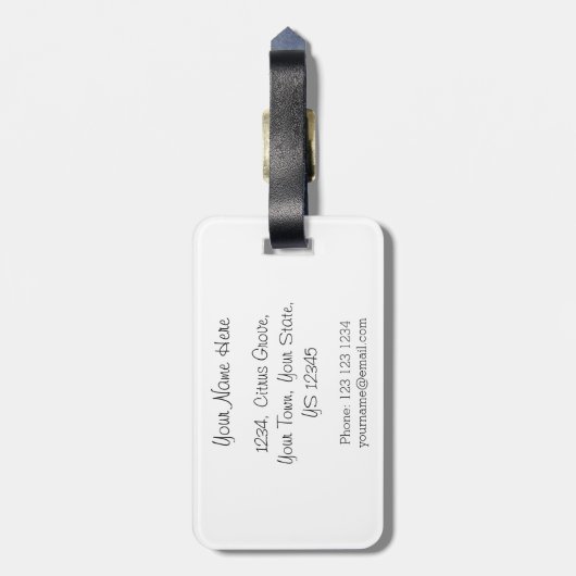Citrus Gepäckmarke Gepäckanhänger (Rückseite vertikal)