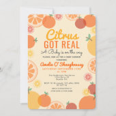 Citrus Got Real Fruit Summer Baby Dusche Einladung (Vorderseite)