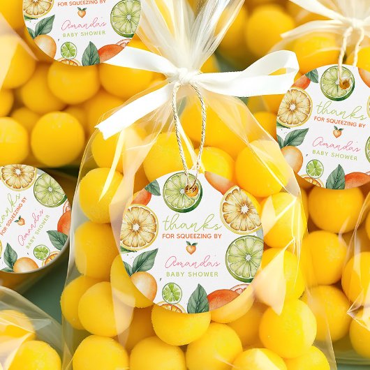Citrus Got Real Watercolor Fruchtdusche Geschenkanhänger