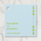 Citrus Green & Coastal Blue Wedding Geschenkanhänger (Vorderseite)