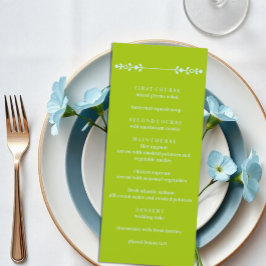 Citrus Green & Coastal Blue Wedding Menükarte